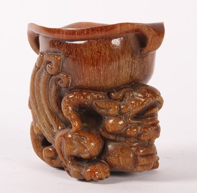 Lot 384 - A Chinese carved libation cup