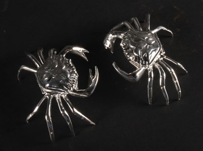 Lot 347 - A pair of silver plated salts, in the form of...