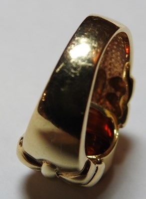 Lot 50 - A 14 carat gold hessonite garnet ring