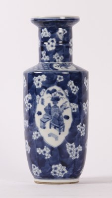Lot 211 - A Chinese blue and white porcelain prunus vase