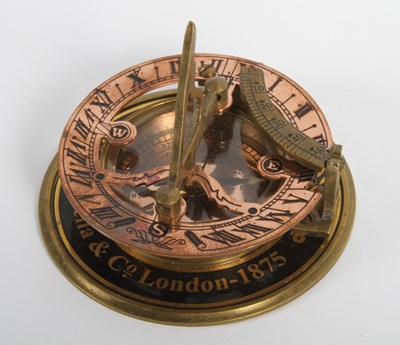 Lot 539 - Three brass compasses