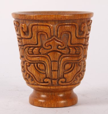 Lot 343 - A Chinese carved libation cup