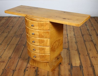 Lot 381 - An Art Deco style console table, the central...