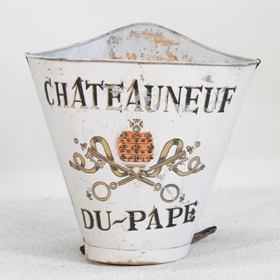 Lot 47 - A French painted metal grape hod carrier