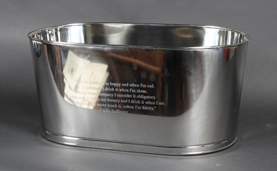 Lot 523 - A large oval plated metal champagne cooler