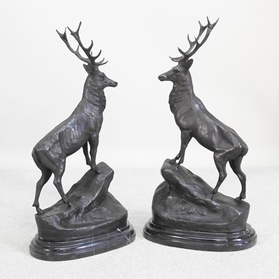 Lot 69 - After J Moigniex, contemporary, a pair of...