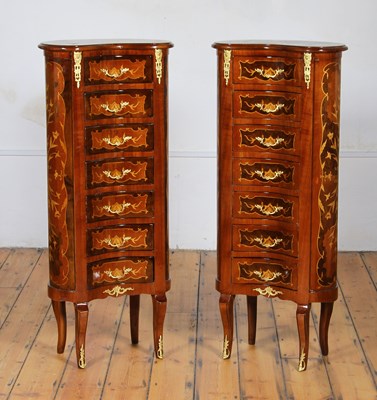 Lot 204 - A pair of Empire style kidney shaped floral...