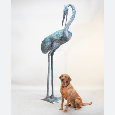 Lot 7 - An unusually large patinated bronze garden...