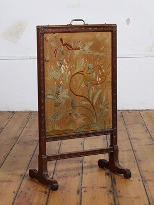 Lot 560 - A 19th century mahogany and tapestry fire screen