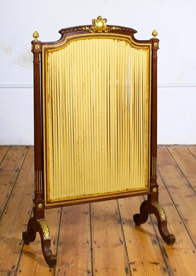 Lot 152 - A French ormolu and mahogany silk fire screen