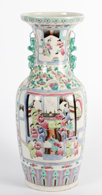 Lot 167 - A large Chinese Canton porcelain vase, enamel...