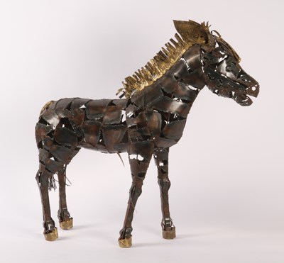 Lot 418 - A metal sculpture of a horse