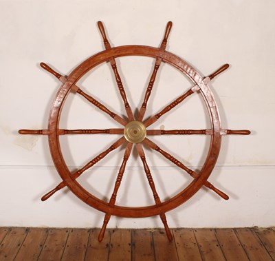 Lot 332 - An unusually large modern ships' wheel