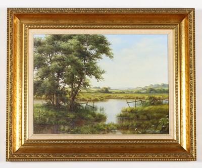 Lot 598 - Lesley Howett, landscape, oil on canvas, 45 x...