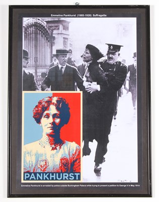 Lot 664 - A poster of Emmeline Pankhurst, framed