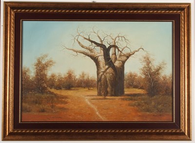 Lot 525 - M. Lawton, 'Baobab', oil on canvas