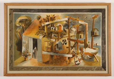 Lot 242 - Hans Tisdall, 'Fisherman's Hut', lithograph,...
