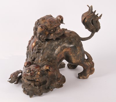 Lot 165 - A Chinese gilt metal censer, in the form of...
