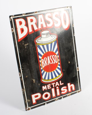 Lot 515 - An enamel on metal sign, inscribed Brasso