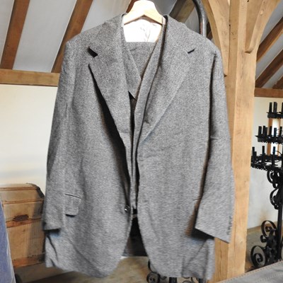 Lot 144 - A 1940's grey and white check woollen three piece suit