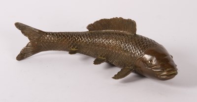 Lot 644 - A bronze model of a fish