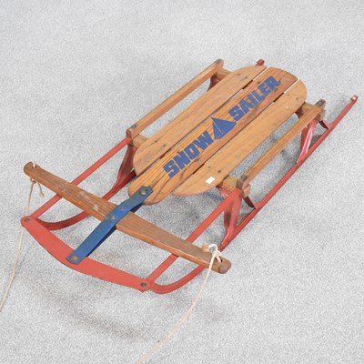 Lot 395 - A vintage style sledge, 97cm wide