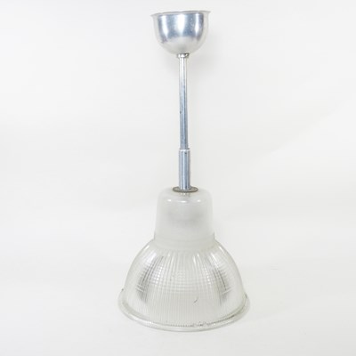 Lot 48 - A Holophane glass light shade, 67cm high