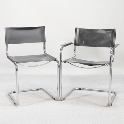 Lot 468 - A pair of Habitat cantilever leather side...