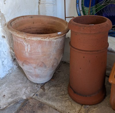 Lot 508 - A terracotta garden pot, together with a...