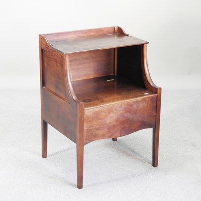 Lot 214 - A George III mahogany bedside commode, with a...