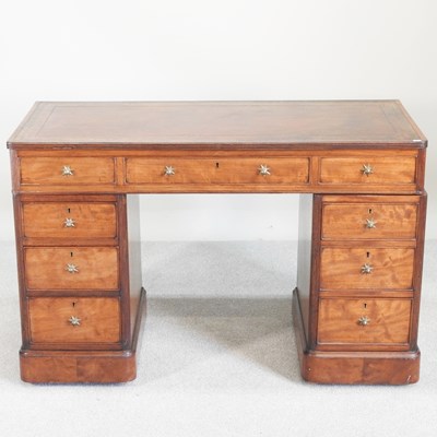 Lot 337 - A Regency mahogany pedestal desk, with an...