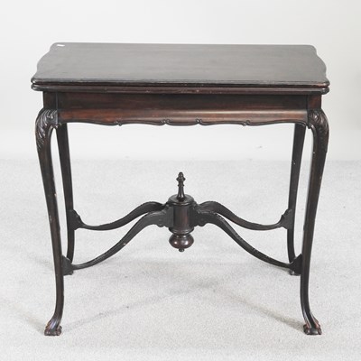 Lot 480 - An Edwardian folding card table, on cabriole legs
