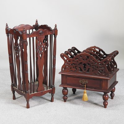 Lot 252 - A reproduction Victorian style canterbury,...