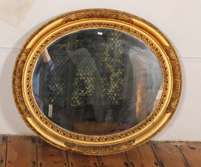 Lot 732 - A 19th century gilt gesso framed wall mirror,...