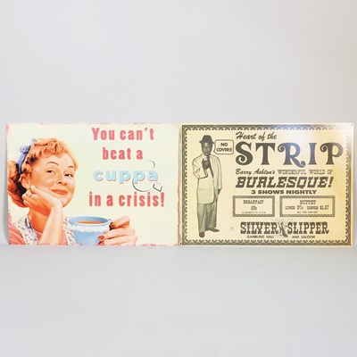 Lot 336 - A modern tin advertising sign, together with...