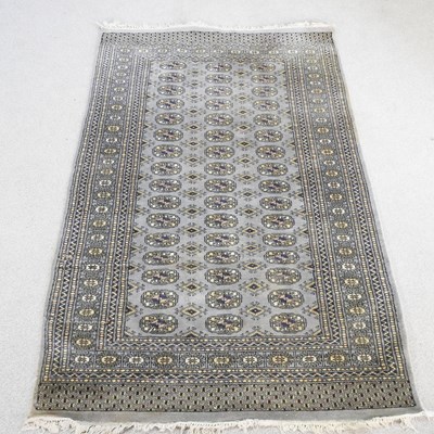 Lot 390 - A Bokhara rug, with three rows of medallions,...