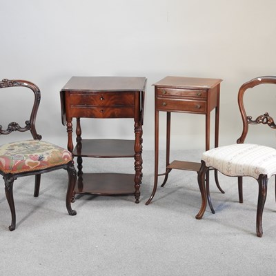 Lot 246 - A Victorian drop leaf work table, together...