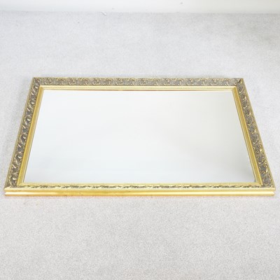 Lot 429 - A modern gilt framed wall mirror, with a...