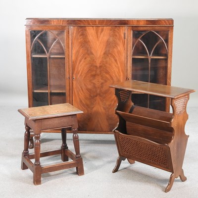 Lot 307 - A mid 20th century walnut glazed dwarf...