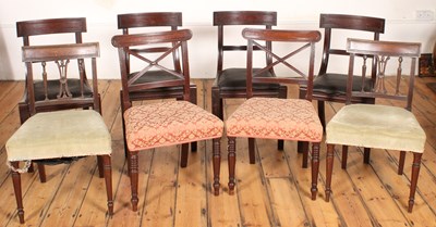 Lot 453 - A collection of eight Regency mahogany dining...