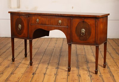 Lot 284 - A George III mahogany bow front sideboard,...