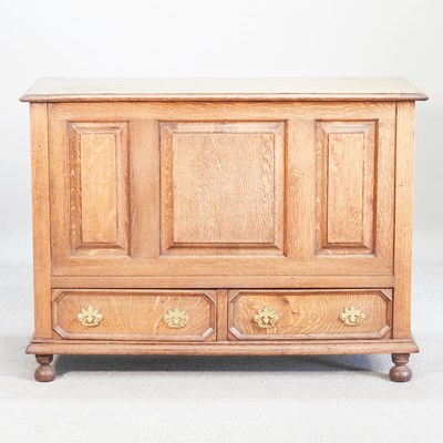 Lot 177 - An 18th century style light oak mule chest,...
