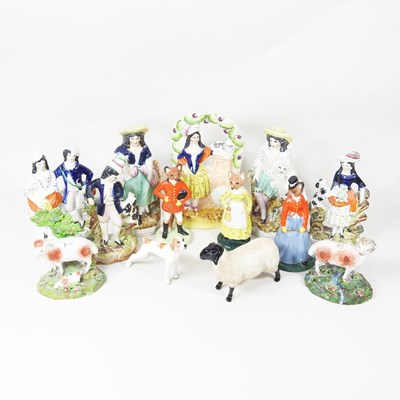 Lot 166 - A pair of early 19th century Staffordshire...