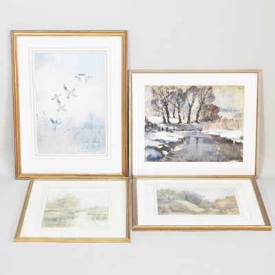 Lot 540 - Aline Gowan, 1907-1999, river landscape,...