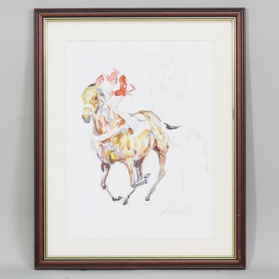 Lot 308 - Jacquie Jones, b1961, jockey racing,...