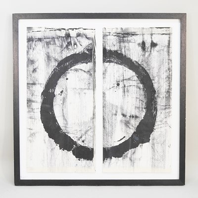 Lot 15 - Rod Mcintosh, b1968, abstract circle in two...