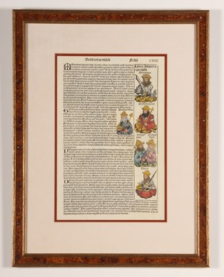 Lot 494 - A hand coloured incunable leaf from the Liber...