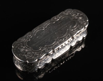 Lot 56 - A Victorian silver pocket snuff box, profusely...