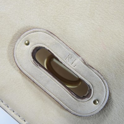 Lot 153 - A Ralph Lauren beige suede fringed handbag, 36cm