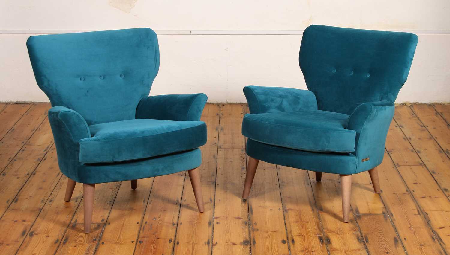 Lot 75 - A pair of modern The Lounge Co blue...